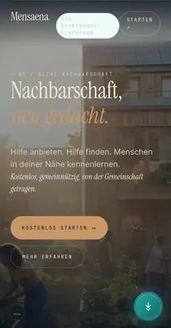 Mensaena auf dem Telefon